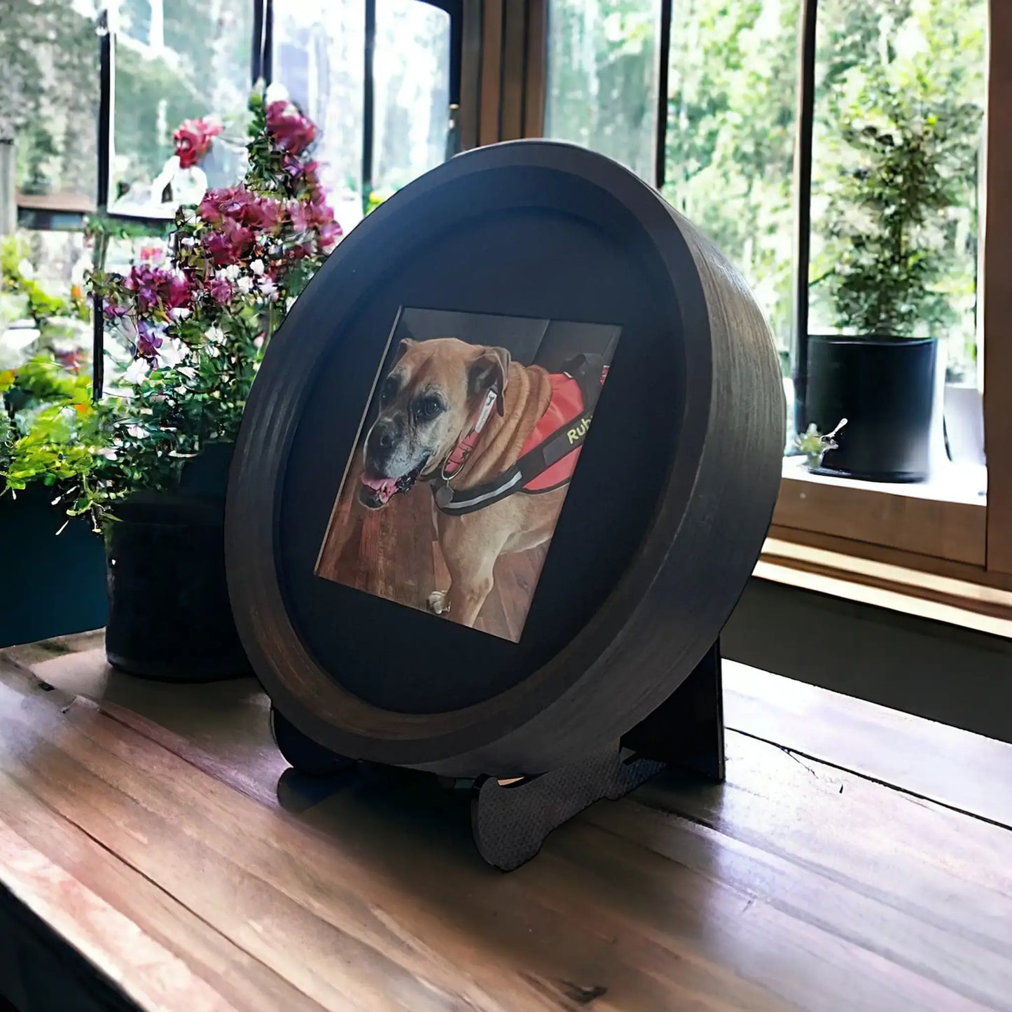 Large Black Wood Display Stand