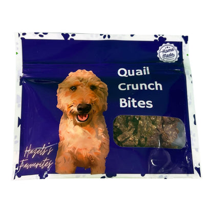 Quail Crunch Bites: Gourmet Dehydrated Dog Treats with Quail Meat & Shells | Premium Healthy Dog Treats for Training | Organic Ingredients for a Happy Palate