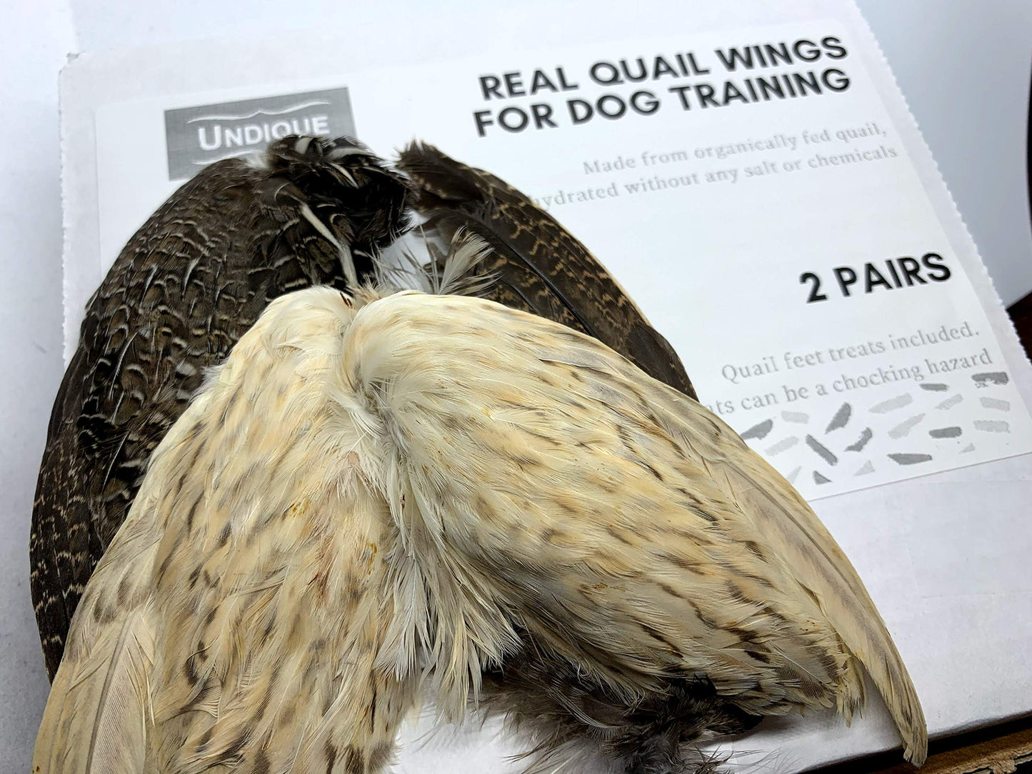 Real Quail Wings for Dog Training 2 Pair
