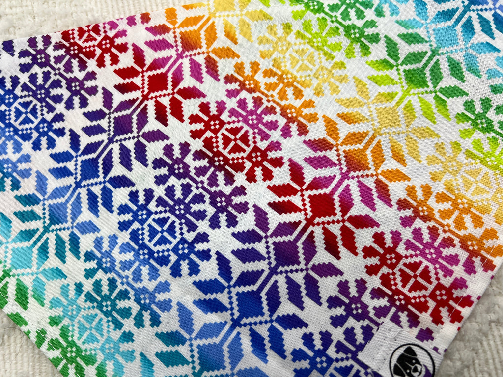 Rainbow Snowflake Sweater Bandana