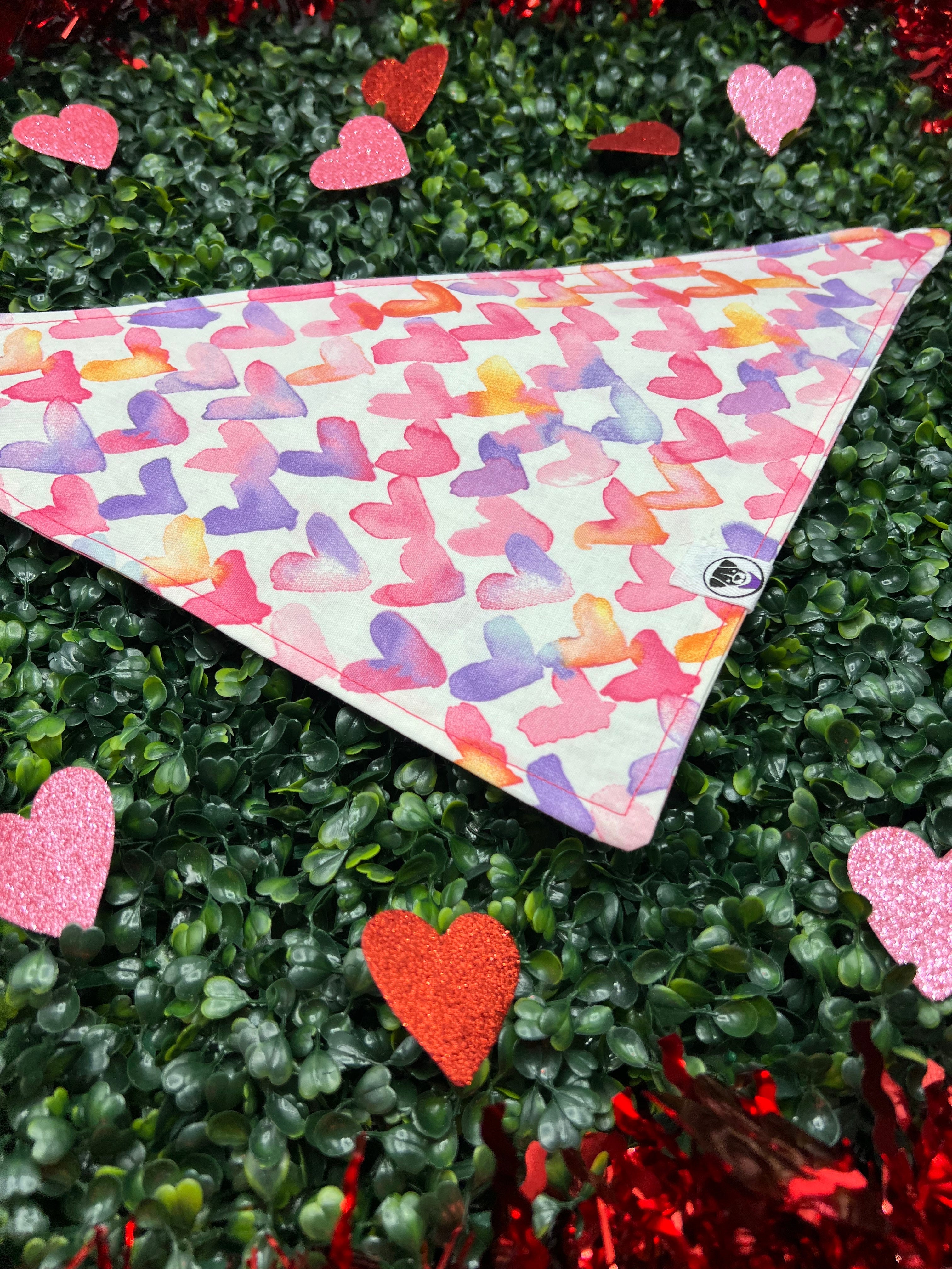 Watercolor Hearts Bandana