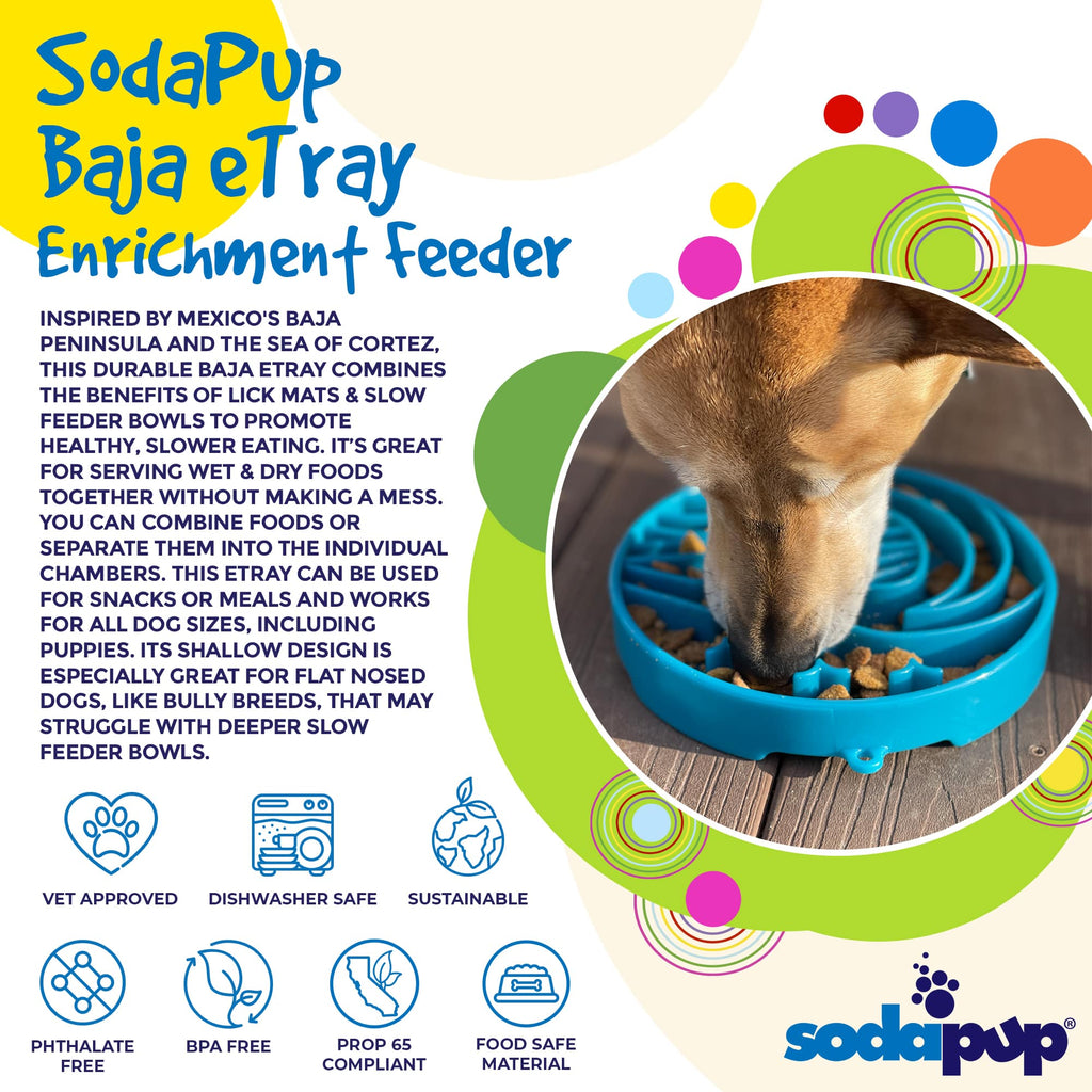 Baja Design eTray - Shallow Slow Feeder Dog Bowl for Enrichment | USA Made - Ulti-Mutt Toys