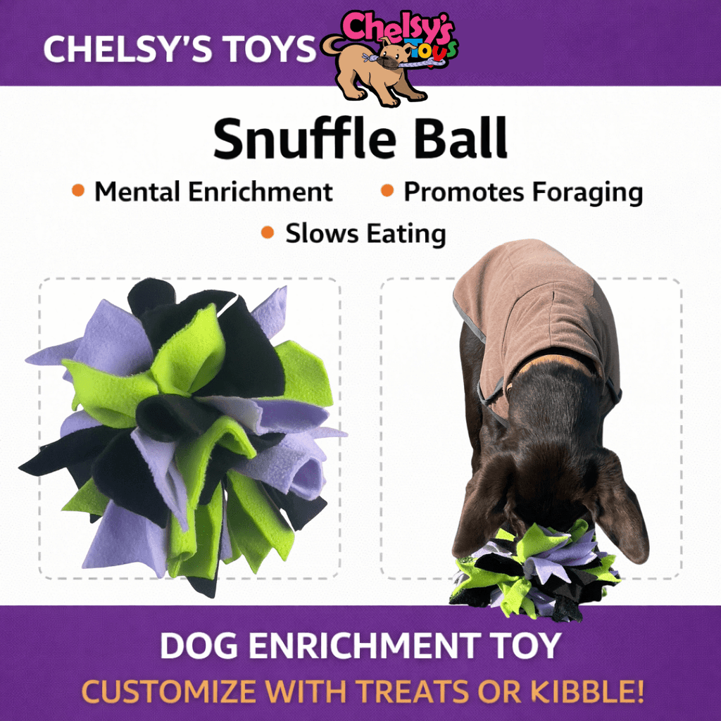 Chelsy’s Toys Snuffle Ball – Interactive Dog Enrichment, Treat & Training Toy - Ulti-Mutt Toys