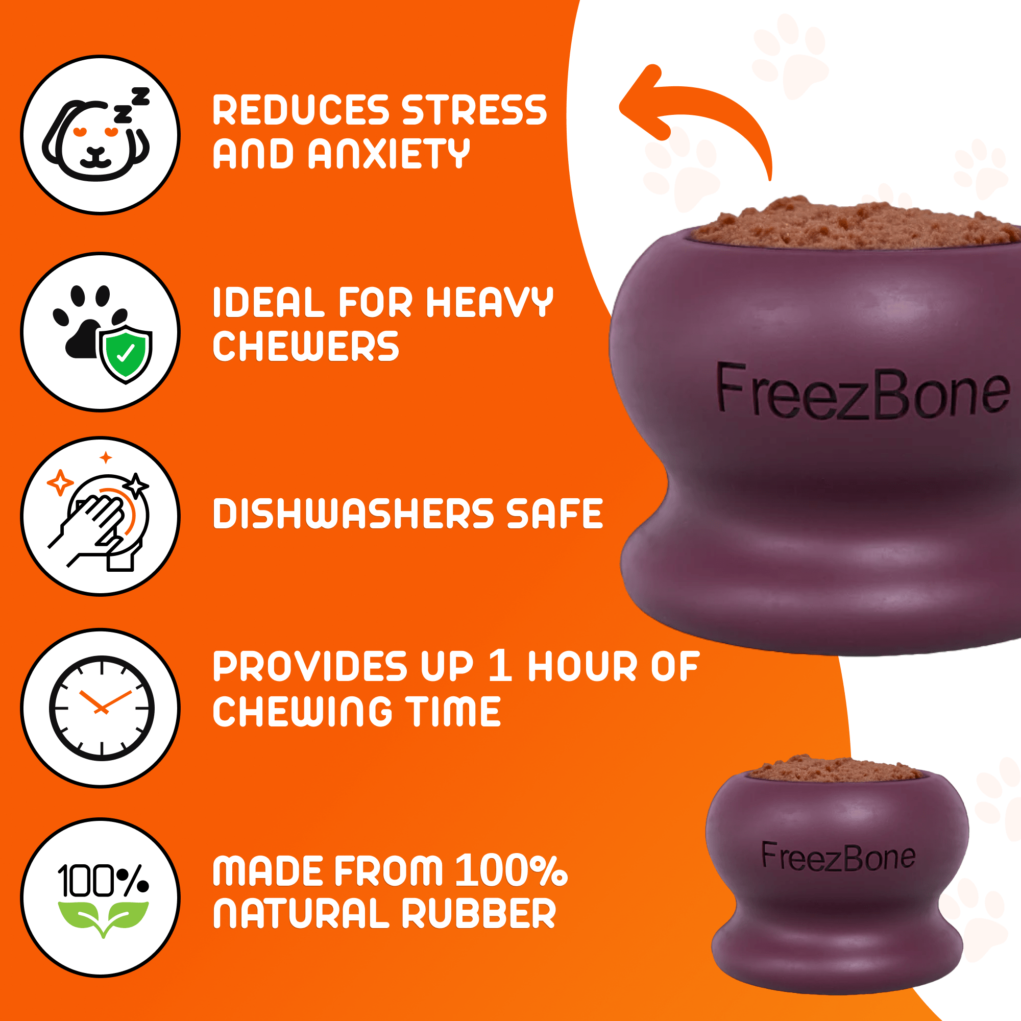 Freezball - Durable Fillable Dog Chew Bone - Ulti - Mutt Toys