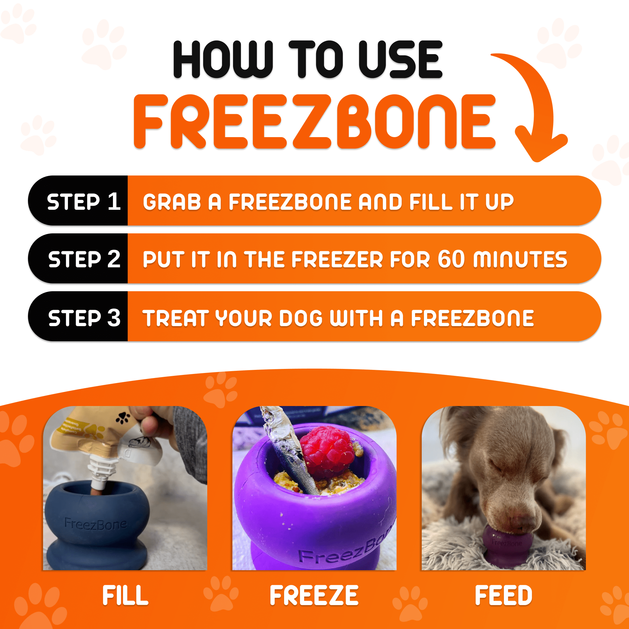 Freezball - Durable Fillable Dog Chew Bone - Ulti - Mutt Toys