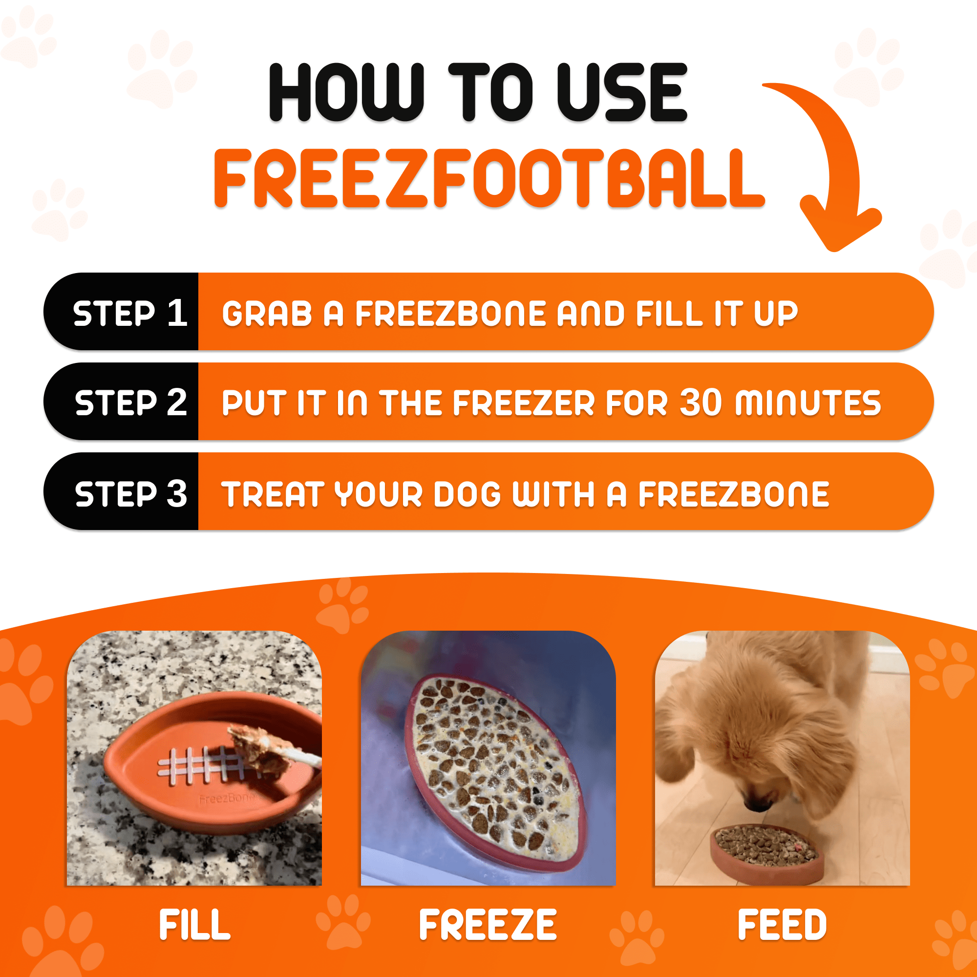 FreezFootball - Tough Enrichment Football Toy - Ulti - Mutt Toys