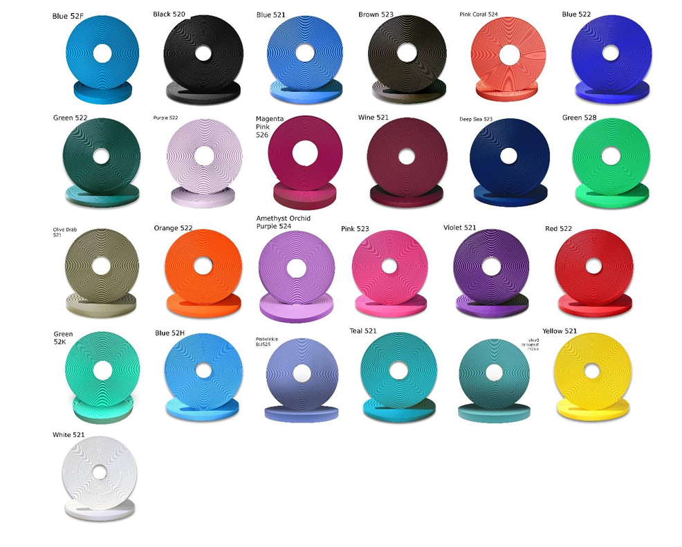 colors swatches for biothane colors available