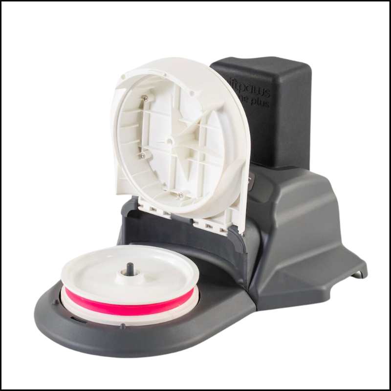 lure course unit with open cover showing line reel