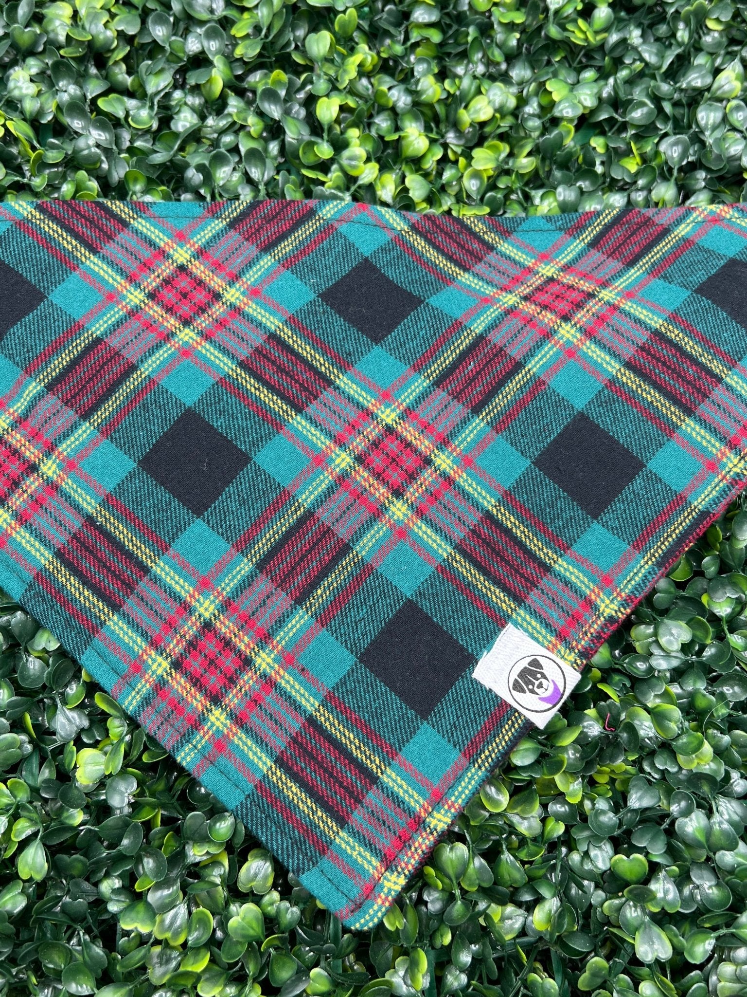 Teal and Red Flannel Bandana - Ulti-Mutt Toys