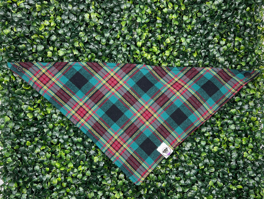 Teal and Red Flannel Bandana - Ulti-Mutt Toys