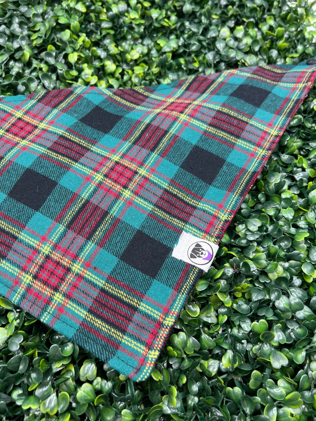 Teal and Red Flannel Bandana - Ulti-Mutt Toys