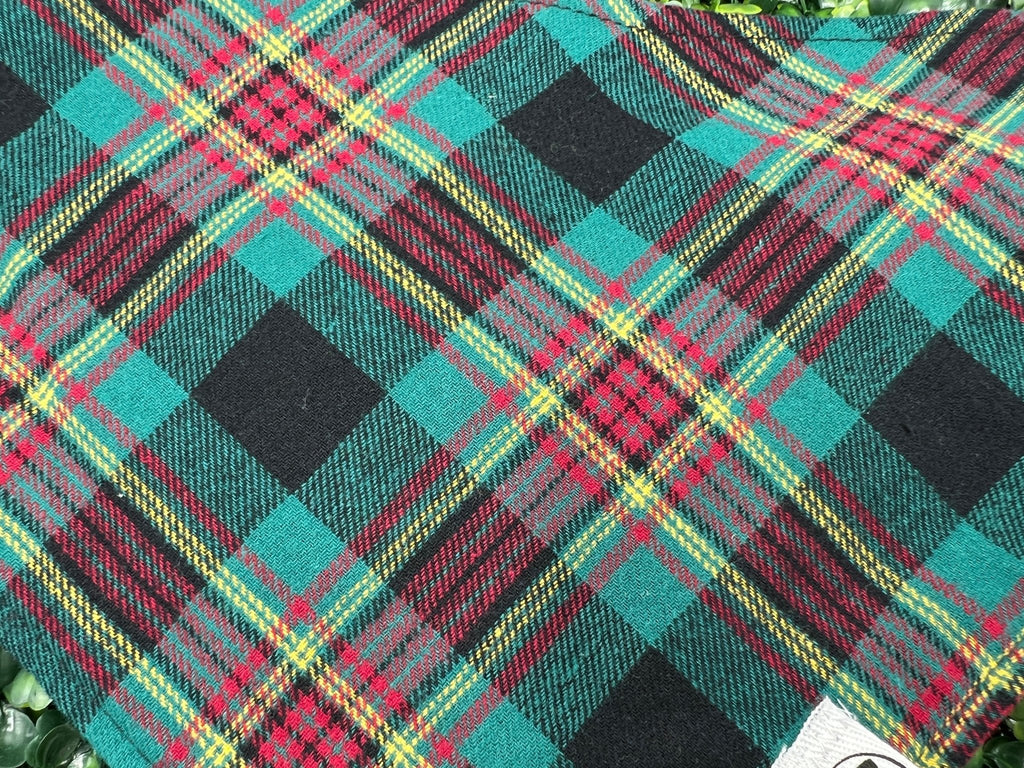 Teal and Red Flannel Bandana - Ulti-Mutt Toys