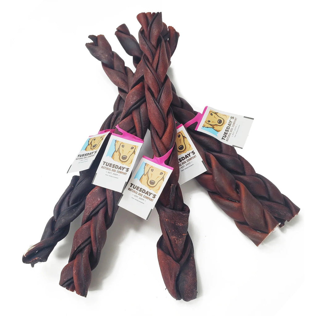 Tuesday's Natural 12" Braided Collagen Dog Chew - Ulti-Mutt Toys