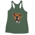 Women's Racerback Tank Top with hand drawn pitbull  | Next Level 6733 - Ulti-Mutt Toys